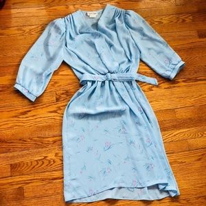 Vintage DVF Floral Chiffon Wrap Dress Pastel